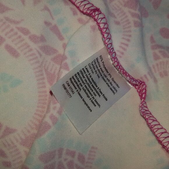 LOLA Athletic Sports Dress Fuchsia, Turquoise White Flower Pattern A-Line MEDIUM - Picture 10 of 11